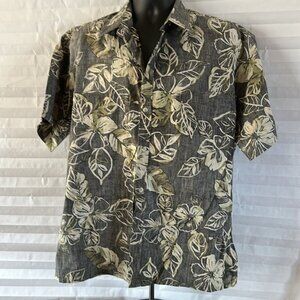 Cooke Street Honolulu Hawaiian Print Black Floral Button-Down Shirt Size XL